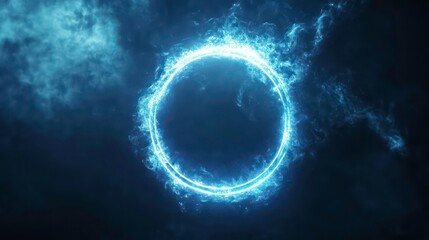 Leinwandbilder - A glowing circular formation against a dark background, suggesting a cosmic or abstract theme.