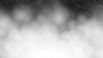 Fototapete - Abstract black and white foggy background with light bokeh and starry sky