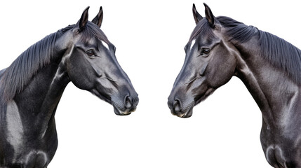 Poster - Black Horses in a Collection Showcasing Equine Beauty and Grace Generative AI
