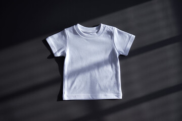 Cute Blank white newborn baby cotton t-shirt mockup template.Little boy girl child tee shirt mock-up