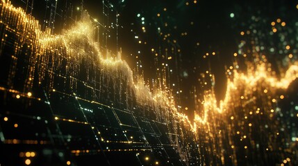 Poster - Dynamic Financial Graph with Glowing Data Points