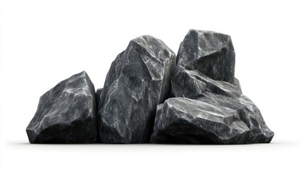 coal stone isolated on white background