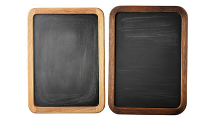 Poster - set of blank chalkboards with wooden frames on transparent background generative ai