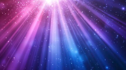 Poster - A cosmic background featuring radiant beams of light and shimmering particles.