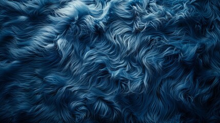 Close-up abstract texture of soft blue fur, with wavy patterns and a smooth surface.