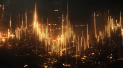 Poster - Golden Data Visualization Abstract Background