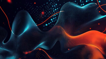 Aufkleber - Abstract waves of color and light creating a dynamic visual experience.