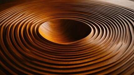 Poster - Elegant Wooden Bowl with Intricate Spiral Design