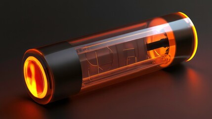 Aufkleber - A transparent cylindrical device with glowing elements, possibly a futuristic battery or energy source.