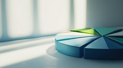 Fototapete - Colorful Pie Chart on a Minimalist Surface