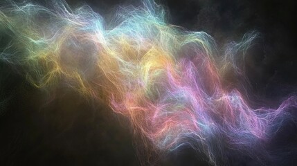 Poster - Colorful Abstract Swirls of Light in Dark Background