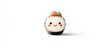 © Littlegirl1398 - Create an enchanting image of a single cute sushi roll, featuring a joyful expression and colorful toppings, beautifully presented against a pristine white background to emphasize its charm