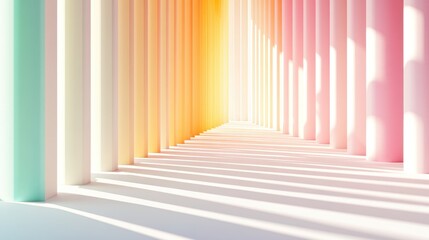 Aufkleber - Vibrant Columns with Shadows in Soft Light