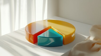 Poster - Colorful Pie Chart on a Minimalist Surface