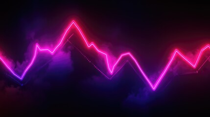 Poster - Neon Graph with Abstract Colorful Background