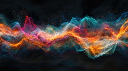 Poster - Colorful Abstract Waves with Dynamic Energy Effects