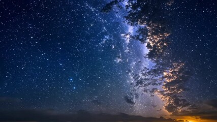Wall Mural - countless part stars the sky glowing faintly dotted night galaxy starry star space astronomy glow ce
