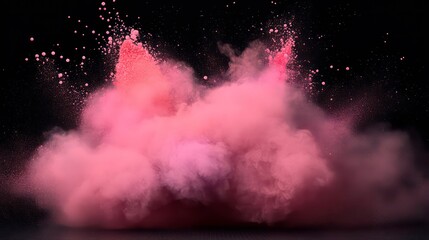 Aufkleber - A vibrant explosion of colored powder creating a dynamic cloud effect.