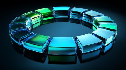 Poster - Colorful Glass Blocks in Circular Arrangement