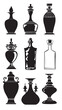 © Vector Stock - Classic Inkwell Silhouette Vectors , black silhouettes isolated on white background