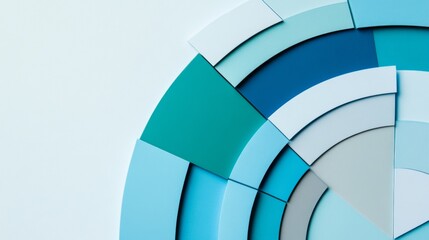 Poster - abstract circular pattern in shades of blue and green