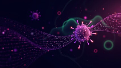 Poster - Abstract Graphic of Virus with Data Patterns