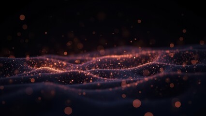 Poster - Abstract Field of Glowing Particles in Motion