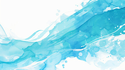 Poster - Abstract watercolor illustration featuring flowing blue hues and splashes against a light background, creating a sense of movement for graphic resources.
