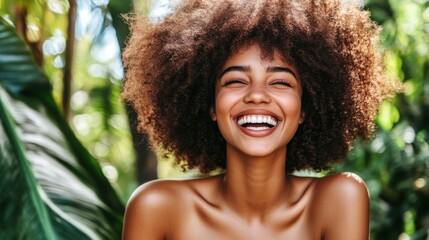 Joyful Woman Smiling in Nature