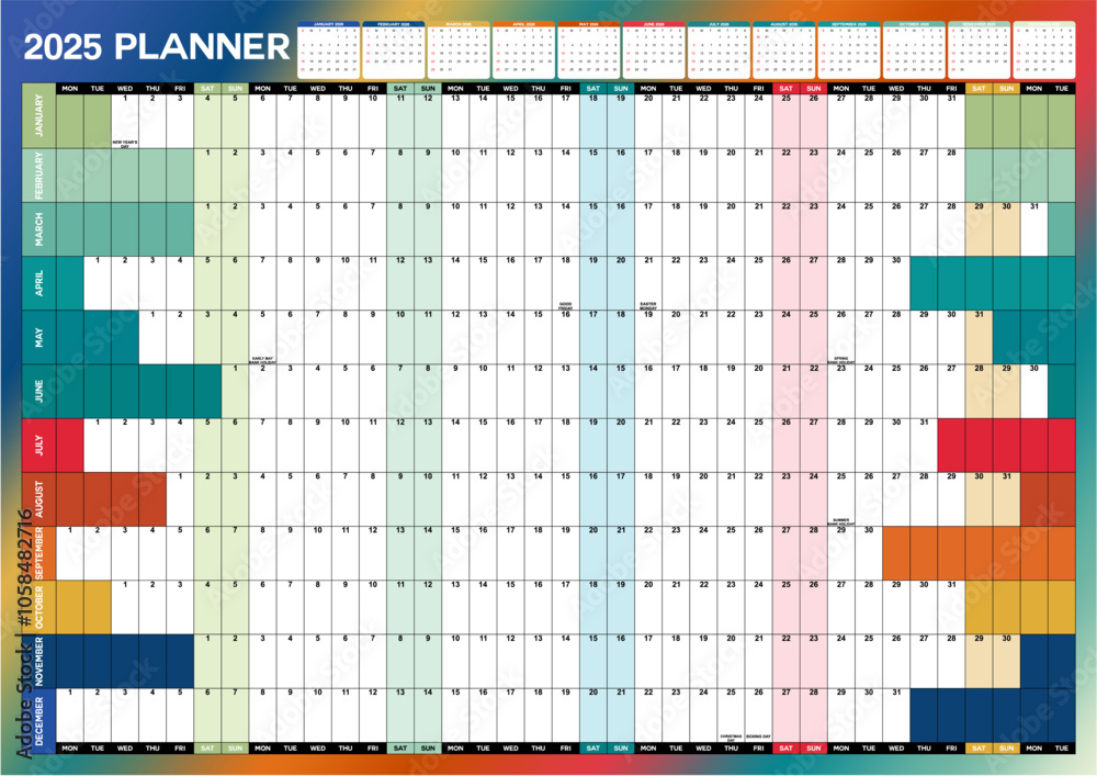 A1 Wall Planner 2025 Wall Calendar Large Jan to Dec Yearly Planner Full