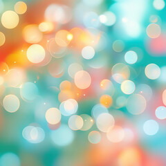 vibrant abstract background featuring colorful bokeh lights in soft hues of blue, orange, and white, creating dreamy and festive atmosphere