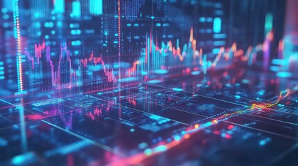 Poster - A digital representation of data analytics with graphs and charts.