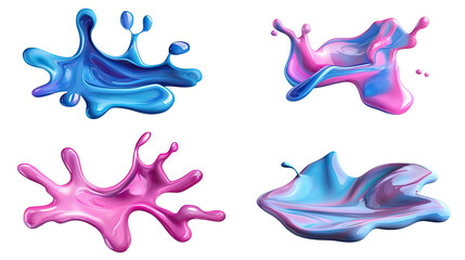 Poster - Colorful Liquid Paint Splashes in Abstract Mixed Media Artwork Generative AI