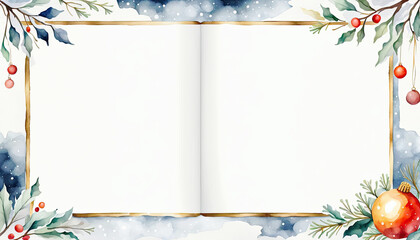 Wall Mural - Beautiful christmas letter or menu background frame