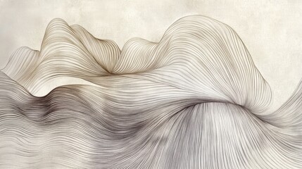 Poster - abstract flowing lines in soft tones