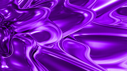 Poster - 3d rendering purple liquid abstract organic form, abstract background