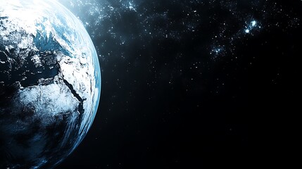 Wall Mural - earth in space light gradient background with room for typography