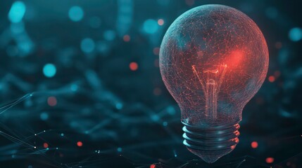 Aufkleber - A glowing light bulb with a network of connections, symbolizing ideas and innovation.
