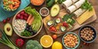 © Theerawat - A Colorful Array of Fresh Produce and Hearty Bites Ready for a Delicious and Healthy Meal
