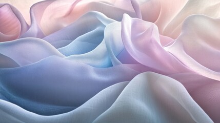 Poster - Soft Pastel Drapery with Gentle Flowing Textures