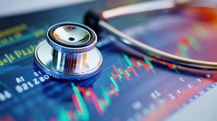 Poster - Stethoscope on Stock Market Chart