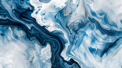 Poster - A marble tabletop in a bright office interior, ideal for product display or presentations.