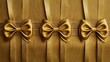 © Sinechana - 7.Three realistic golden ribbons arranged in a vertical line, each featuring unique bow ties with intricate folds. The metallic texture gleams under soft light, making the ribbons perfect for elegant