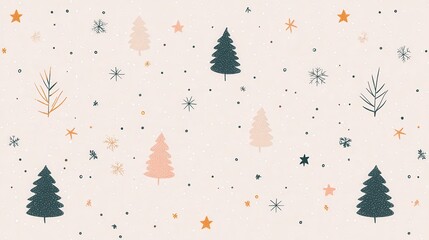 Poster - Minimalist Christmas Wallpaper with Simple Trees