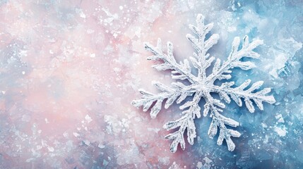 Poster - Soft Pastel Snowflake on Gentle Background