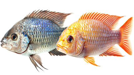 Poster - Freshwater Fish Species on Transparent Background Generative AI
