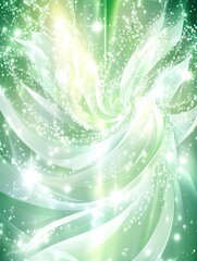 Canvas Print - A swirling pattern of green and white light, creating a magical, ethereal effect.