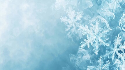 Poster - Soft Blue Winter Snowflake Design Banner