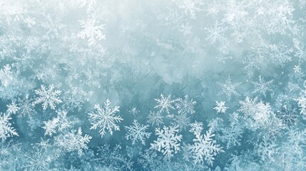 Poster - Soft Blue Winter Snowflake Design Background
