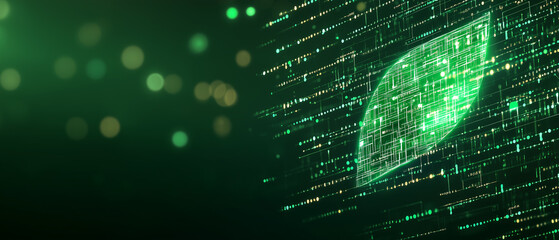 abstract green digital network.